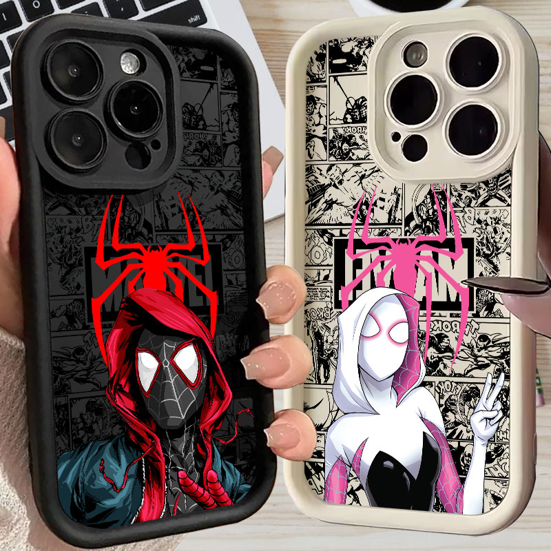 Phone Cases Iphone 16 Pro - Coque Spiderman Miles Morales Gwen Marvel