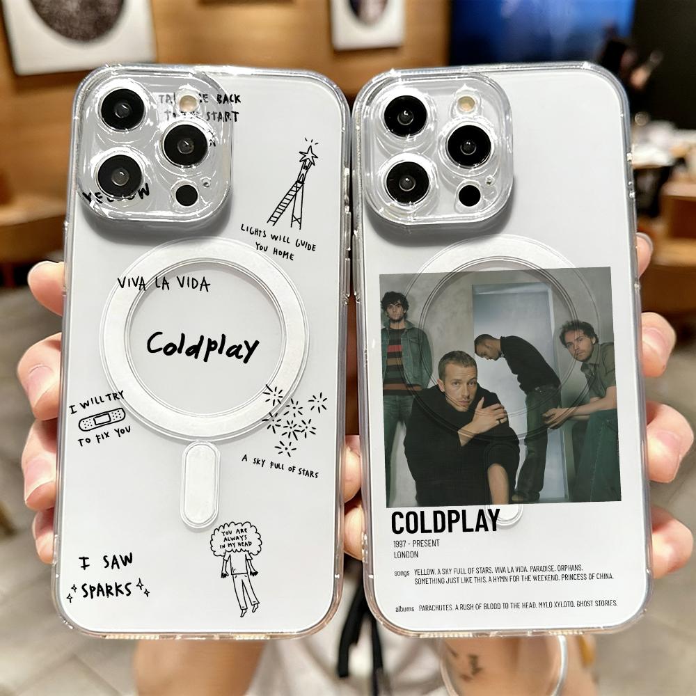 Phone Cases Transparent - Coque de téléphone magnétique transparente C-Coldplay
