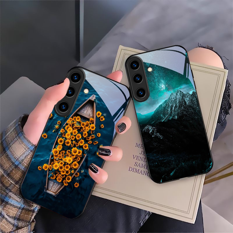 Phone Cases Orange - Coque de téléphone en verre noir