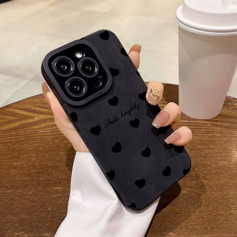 Nouveau luxe noir amour coeur  - Phone Cases For Girls avis et prix