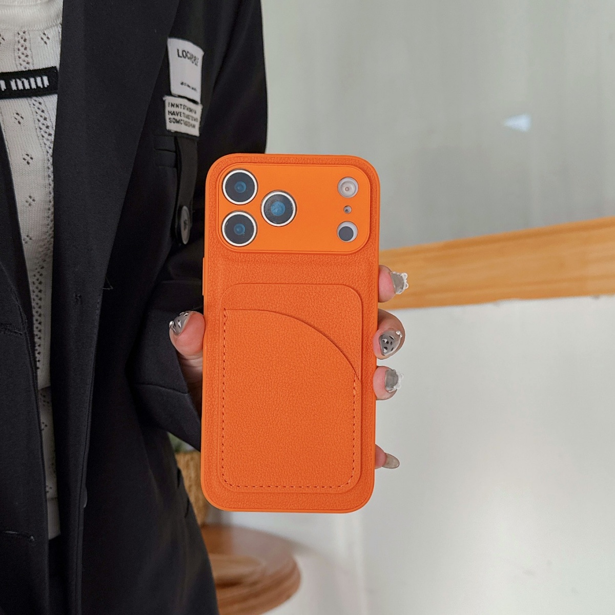 Étui porte-cartes en cuir coul - Phone Cases Orange avis et prix